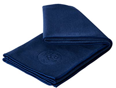 Manduka Uni-Erwachsene eQua Hand Towel Schnell trocknend, rutschfest, Mitternacht/Ausflug, einfarbig (Midnight//Getaway Solids), 16