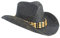 Gamble & Gunn Black Straw Unisex Cowboy Hat with Beaded Trim