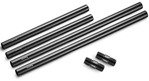 SMALLRIG 15mm Rail Rods(15mm Asta) per Camera Rig Combinazione di 8 Pollici (20 cm) Rods, 10 Pollici (30 cm) Rods e Connettore per Asta - 1659