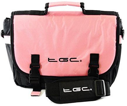 Baby Pink & Black Messenger Style Carry Case Bag for Amazon Kindle Fire Tablet