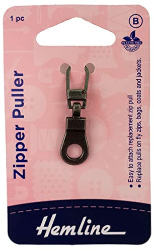 Hemline Metal Zipper Puller – Bronze Ring Style Easy-to-Attach Accessory for Effortless Zipper Opening and Closing – Durable and Convenient Solution for Dresses, Jackets and Garments.
