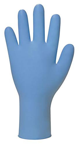 Polyco GL8902 Disposable Gloves, Nitrile Powder Free, Bodyguards, Size Medium, Blue