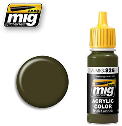 Ammo MIG-0925 Olive Drab Dark Base Acrylfarben (17 ml), Mehrfarbig