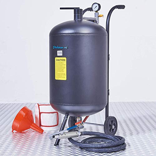 Mobiles Sandstrahlgerät - 80 Liter Sandstrahlen Strahlkessel mit Zubehör