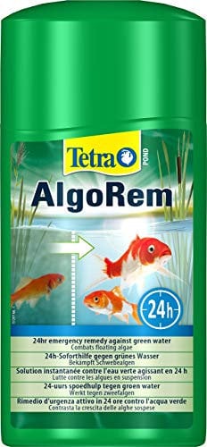 Tetra Pond AlgoRem – Traitement de l’Eau des Bassins de Jardin – Elimine l’eau verte et Limite la formation des Algues – Favorise une Eau Claire et Saine en 24H – 1 L