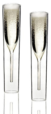 Charles and Marie | InsideOut-Collection | doppelwandige Design Champagner-Gläser | 2er-Geschenkset | zur Hochzeit, Jubiläum, Silvester und Anderen Festen