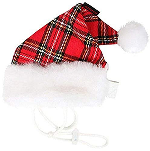 Puppia Weihnachtsmannmütze, klein, kariert, rot