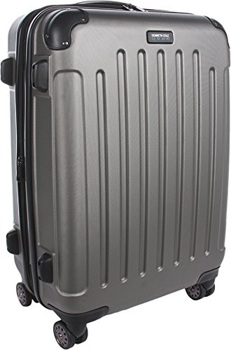 Kenneth Cole REACTION Renegade Luggage Expandable 8-Wheel Spinner Lightweight Hardside Suitcase, Silver, 20-Inch Carry On