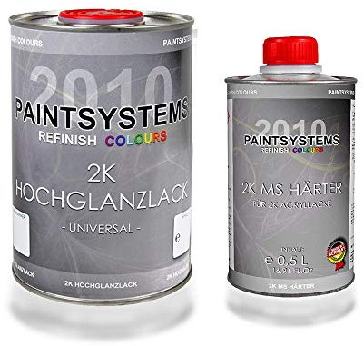 PAINTSYSTEMS REFINISH COLOURS 2K Autolack Set WUNSCHFARBE RAL Hochglanz, 1,5L/1L + 0,5L