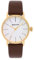 Gigandet Damenuhr Minimalism Quarz Analog mit Lederarmband braun G43-003