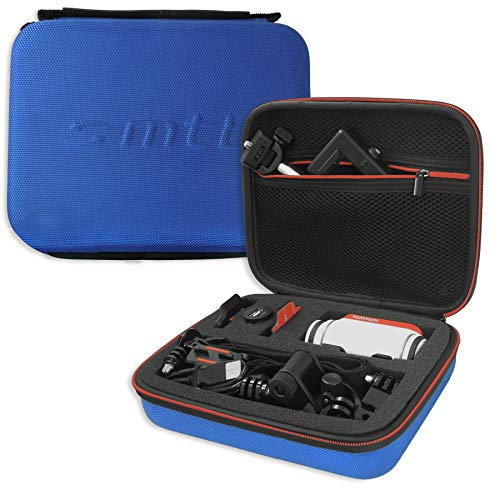 mtb more energy® Schutztasche XL für Garmin Virb Elite, X, XE/Contour Roam 3 / Ghost-S/Tomtom Bandit UVM... - Blau - Koffer Case Stecksystem Modular