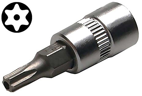 SW-Stahl TEM/4-T8 Schraubendreheinsatz, 1/4 Zoll TR8 Bit-Steckschlüssel | Schraubendrehereinsatz mit Stirnlochbohrung, 38 mm Länge, Material aus Chrom-Vanadium-Stahl, matt verchromte Oberfläche