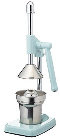 Living Nostalgia KitchenCraft - Presse-Agrumes Manuel à Levier en Aluminium et INOX, Collection, 18 x 12 x 36.5 cm - Bleu Vintage