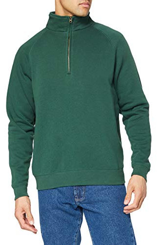 Fruit Of The Loom Herren Premium 70/30 Sweatshirt mit Reißverschluss am Kragen (S) (Flaschengrün)