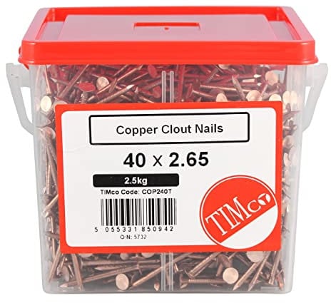 TIMco COPPER CLOUT NAILS (2.5kg TUB) 50 x 3.35