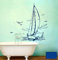 Wandtattoo Wandaufkleber Segler Segelboot Meer Sailor Schiff M1507 - ausgewählte Farbe: *Blau* ausgewählte Größe:*XS 43cm breit x 60cm hoch