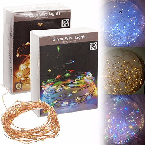 Easygift Products Copper Wire, 100 Warm White LED Lights (495cm)