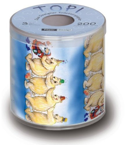 Clayre & Eef 00173 Papier Toilette Imprimé Père Noël dans un Par Ademit Eisbren