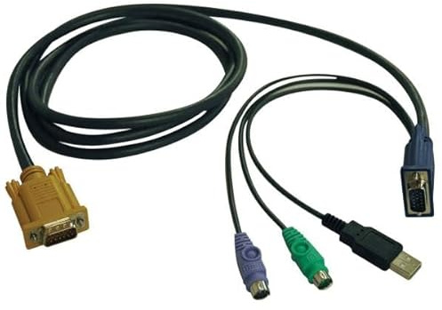 Tripp Lite 6ft USB / PS2 Cable Kit for KVM Switches B020-U08 / U16 & B022-U16 6' - Keyboard / video / mouse (KVM) cable - USB, PS/2, HD-15 (M) - 6 ft - molded - black