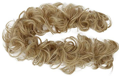 CAISHA XXL Haarteil Haargummi Hochsteckfrisuren Voluminös Gelockt Unordentlich Dutt Blond HW1