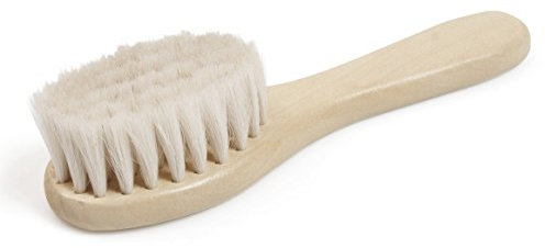 GRÜNSPECHT Ziegenhaarbürste für Babys und Kleinkinder, extra weich, aus Holz und Ziegenhaar, Baby Erstausstattung Neugeborene, Milchschorf, Baby Haarbürste, Baby Pflegeset (520-00)