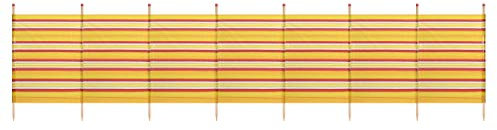Beach & Camping Windbreak, 8 Pole Sun & Wind Shelter, Orange Stripe, 150 x 462 cm Outdoor Privacy Screen