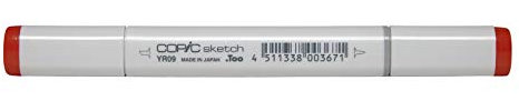 COPIC Sketch Marker Typ YR - 09, Chinese Orange, professioneller Pinselmarker, mit einer Super-Brush-Spitze und einer Medium-Broad-Spitze