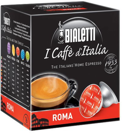 Bialetti 96080092 Capsules à Café/M Roma, en aluminium, lot de 16