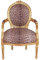 Königlicher Medaillon Sessel, Polstersessel, Armlehnensessel Rokoko Gold mit Leopardenmuster gepolstert cat521a16 Palazzo Exclusiv