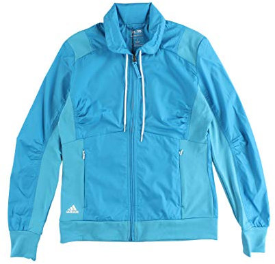 Adidas Golf Mixed Media Wind Womens Jackets Size L, Color: Turquoise/White