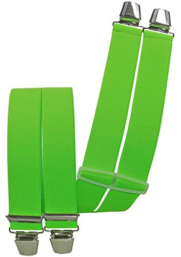 Harrys-Collection Herren Hosenträger 4 Extra Starken Clips uni, Farben:neongrün