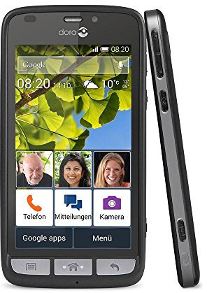 Doro Liberto 820 3G Smartphone (11,4 cm (4,5 Zoll) Touchscreen, 8 Megapixel Kamera, 1 GB RAM, GPS, Bluetooth 4.0, WiFi, Android 4.4) mit Experience Benutzeroberfläche schwarz