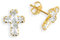 Ohrstecker Paar echt 14 Karat Gold 585 mit Zirkonia Kreuz 10x8mm (Art.811088)