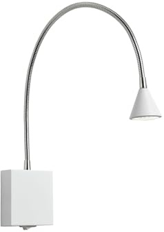 LUCIDE Bedside lamp, Metal, Integrated LED, 3 W, White, Chrome