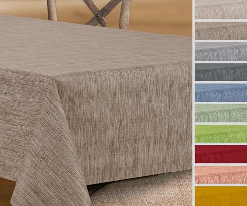 BEAUTEX Wachstuchtischdecke Georginias oval 140x220 Meterware abwaschbar | wasserundurchlässig, pflegeleicht, strapazierfähig, zuschneidbar, strukturierte Oberfläche, für Esszimmer, Balkon & Garten
