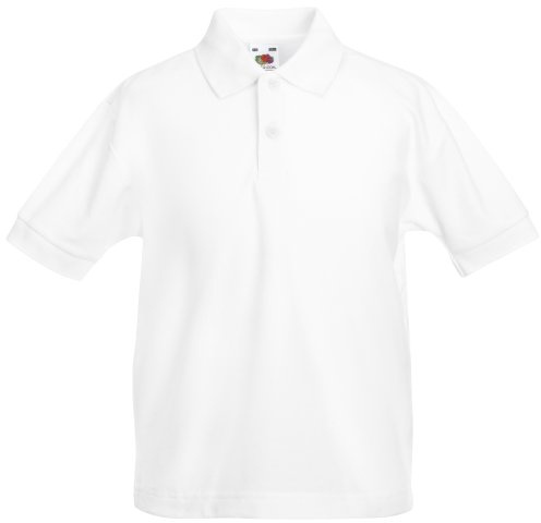 Fruit of the Loom Childrens/Kids Unisex 65/35 Pique Polo Shirt (7-8) (White)