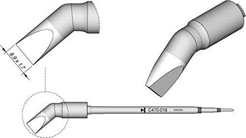 JBC Lötspitze Serie C470, Meißelform, C470018/8,9 x 1,7 mm, gebogen C470018 (Lötkartusche 470 4700 C470- Loetkartusche Loetpatrone Loetspitze Lötpatrone T470)