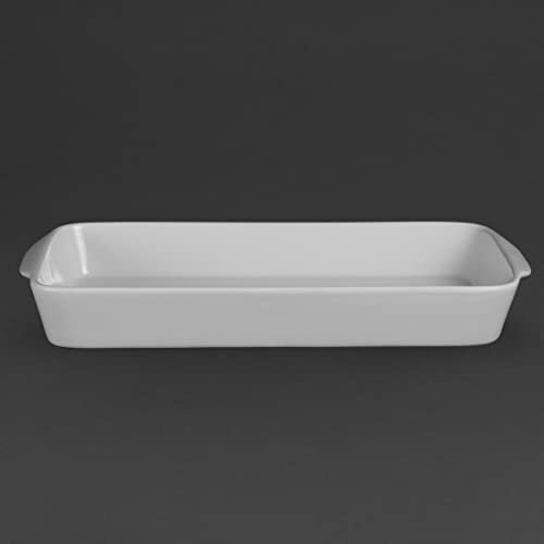 6X Olympia Whiteware - Bandeja para horno (porcelana, 50 x 395 x 219 mm)