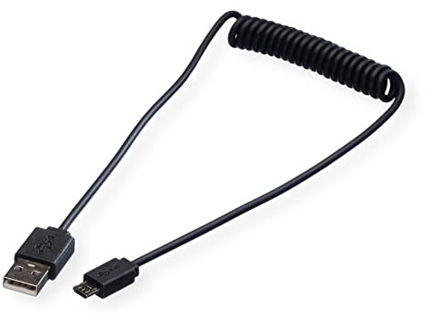 ROLINE USB 2.0 Spiralkabel, A - Micro B, ST/ST, 1 m