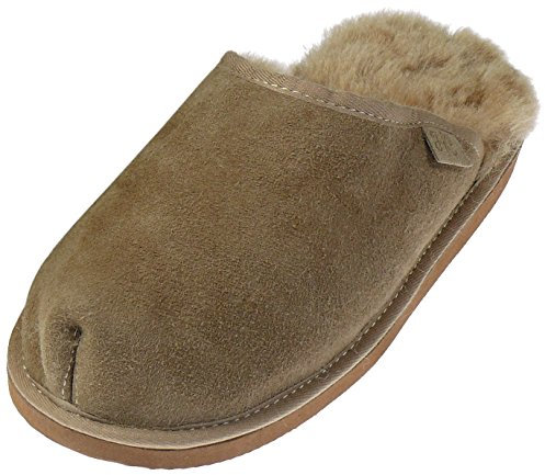 Harrys-Collection Extra Dicke Lammfell Pantoffeln für Herren, Farben:beige, Schuhgröße:44