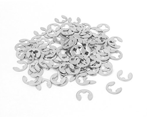 Sourcingmap Fastener External Retaining Ring E-Clip Circlip 4mm 100pcs