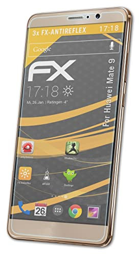 atFoliX Película Protectora compatible con Huawei Mate 9 Lámina Protectora de Pantalla, antirreflejos y amortiguadores FX Protector Película (3X)