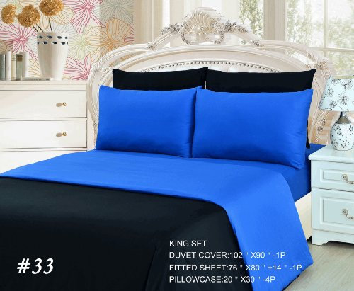 Tache Home Fashion DC46PC-BBK Wende-Bettwäsche-Set, Kingsize, Blau, 4-6-teilig