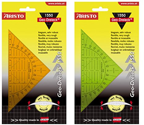 GEOtec Geo-Dreieck® biegsam, Astralon, 160 mm, transparent, farbig sortiert