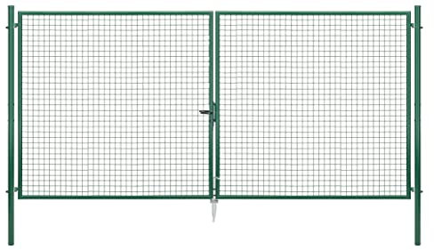 Alberts 604158 Wellengitter-Doppeltor | verschiedene Breiten und Höhen | grün | Breite 400 cm | Höhe 200 cm