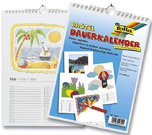 Bastelkalender A4 blanco weiß FOLIA 2313 immerwährend