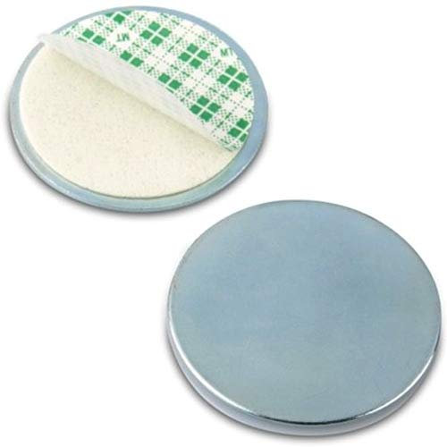 60 Metallscheiben selbstklebend SILBER ohne Loch - aus Stahl (DC01) verzinkt - Ø40 x 2mm - Metallplättchen rund mit Doppelklebeband - Gegenstück/Haftgrund für Magnete (ferro-magnetisch), Menge:60 Stück