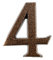 HUBER numero civico 4 in alluminio 10 cm I numeri civici per casa & porta - targhette con numero civico in nobile design rame antico 3D, verniciato a polvere