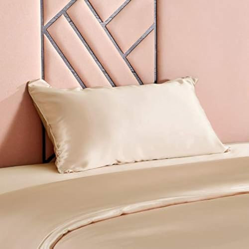 THXSILK Luxus 100% 19 Momme Seide Kissenbezug Kissenhülle mit Reißverschluss - Seide Kissen Bezug - Super Weich und Glatt Seidenkissenbezug (40x60cm, Champagner)