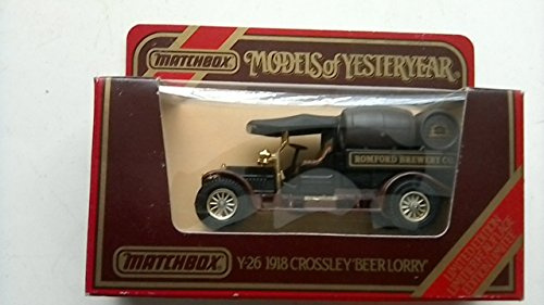 Matchbox Models of Yesteryear Y-26 1918 Camionnette Crossley De Livaison De Biere Romford Brewery Co. 1:47 Scale Diecast by Matchbox